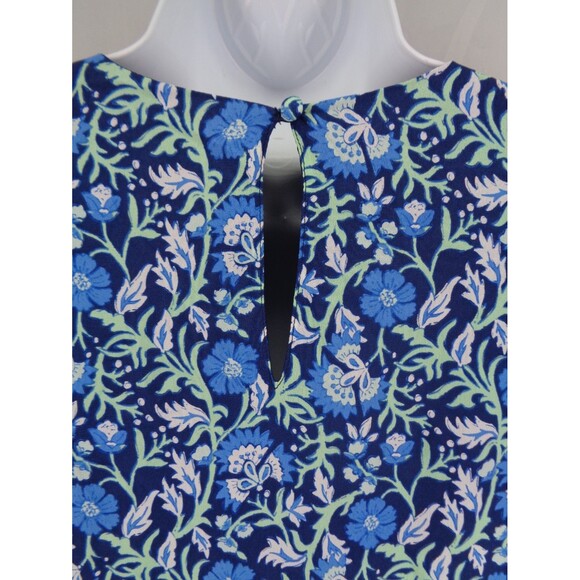 Vineyard Vines Blue Floral Winter Garden Pintuck Mini Dress Size XS - Picture 12 of 15